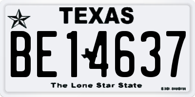 TX license plate BE14637