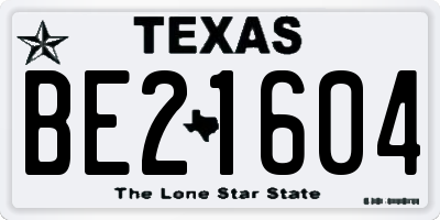 TX license plate BE21604