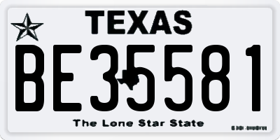 TX license plate BE35581