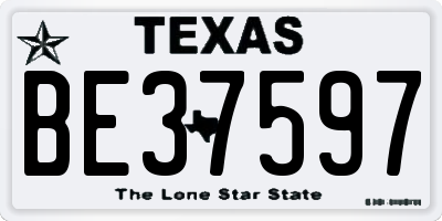 TX license plate BE37597