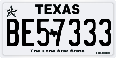 TX license plate BE57333