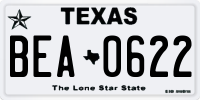TX license plate BEA0622