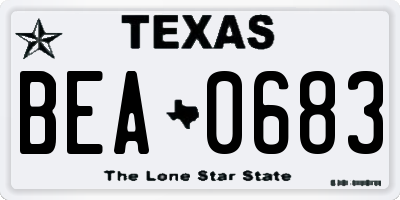 TX license plate BEA0683