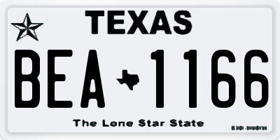 TX license plate BEA1166
