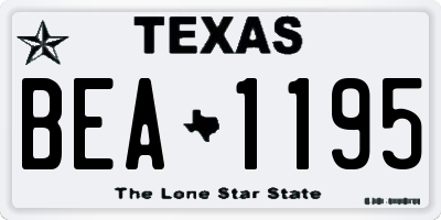 TX license plate BEA1195