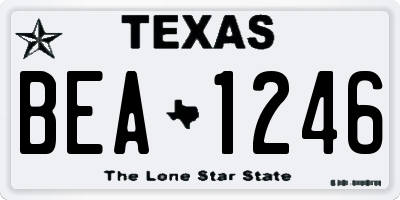 TX license plate BEA1246