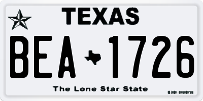 TX license plate BEA1726