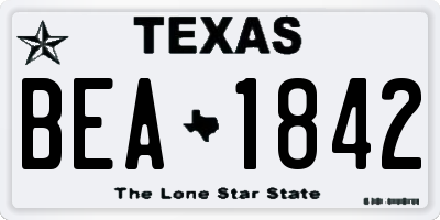 TX license plate BEA1842