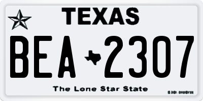 TX license plate BEA2307