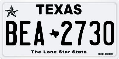 TX license plate BEA2730