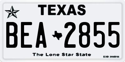 TX license plate BEA2855