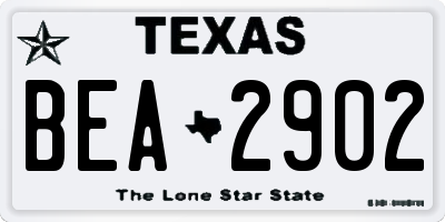 TX license plate BEA2902