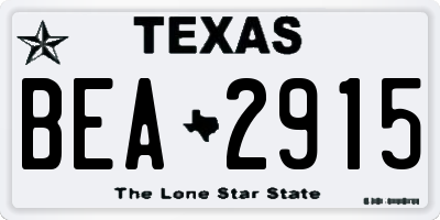 TX license plate BEA2915