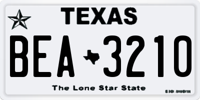 TX license plate BEA3210
