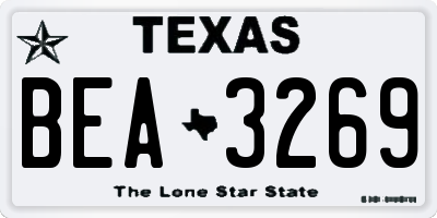 TX license plate BEA3269