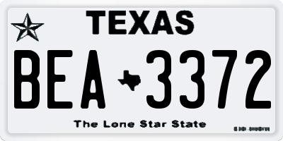 TX license plate BEA3372