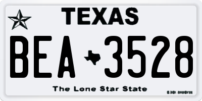 TX license plate BEA3528
