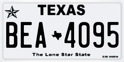 TX license plate BEA4095