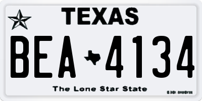 TX license plate BEA4134