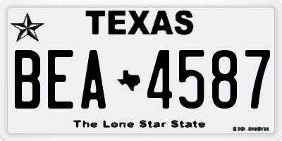 TX license plate BEA4587