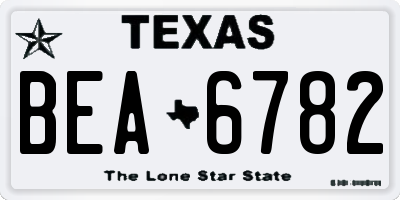 TX license plate BEA6782