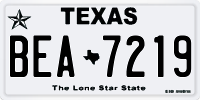 TX license plate BEA7219