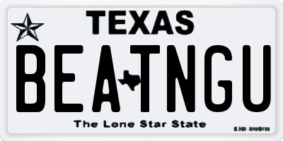 TX license plate BEATNGU