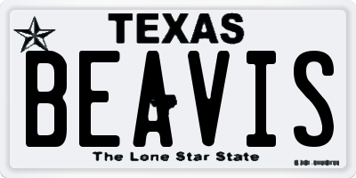 TX license plate BEAVIS