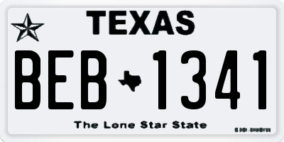 TX license plate BEB1341