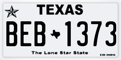 TX license plate BEB1373