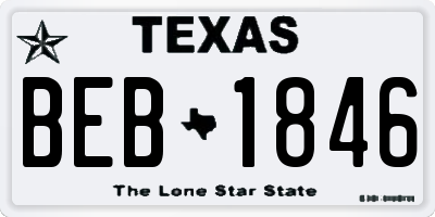 TX license plate BEB1846