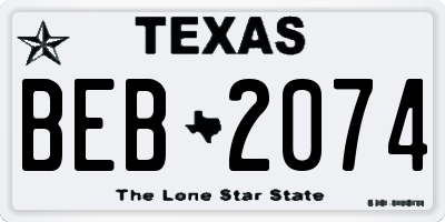 TX license plate BEB2074