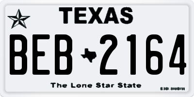 TX license plate BEB2164
