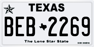 TX license plate BEB2269