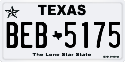 TX license plate BEB5175