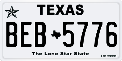 TX license plate BEB5776