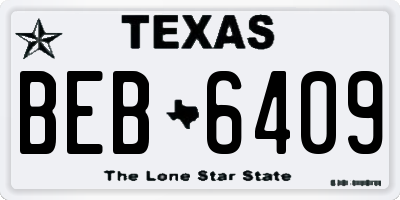 TX license plate BEB6409