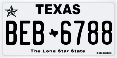 TX license plate BEB6788