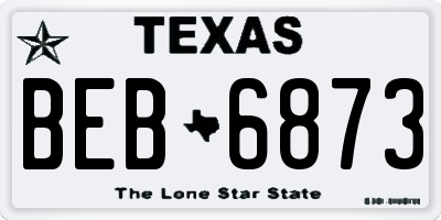 TX license plate BEB6873