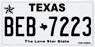 TX license plate BEB7223