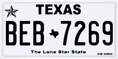 TX license plate BEB7269