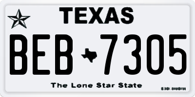 TX license plate BEB7305