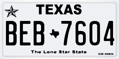 TX license plate BEB7604