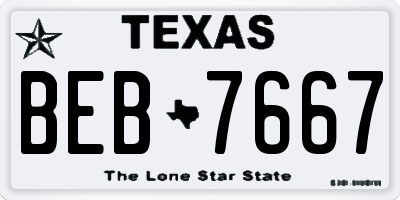 TX license plate BEB7667