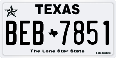 TX license plate BEB7851