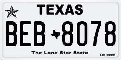 TX license plate BEB8078