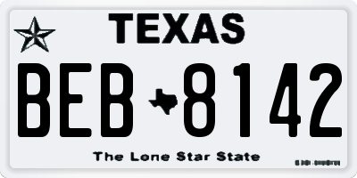 TX license plate BEB8142