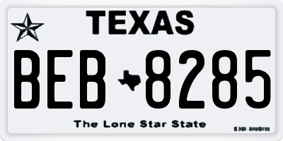 TX license plate BEB8285