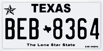 TX license plate BEB8364