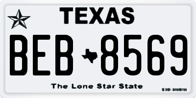 TX license plate BEB8569